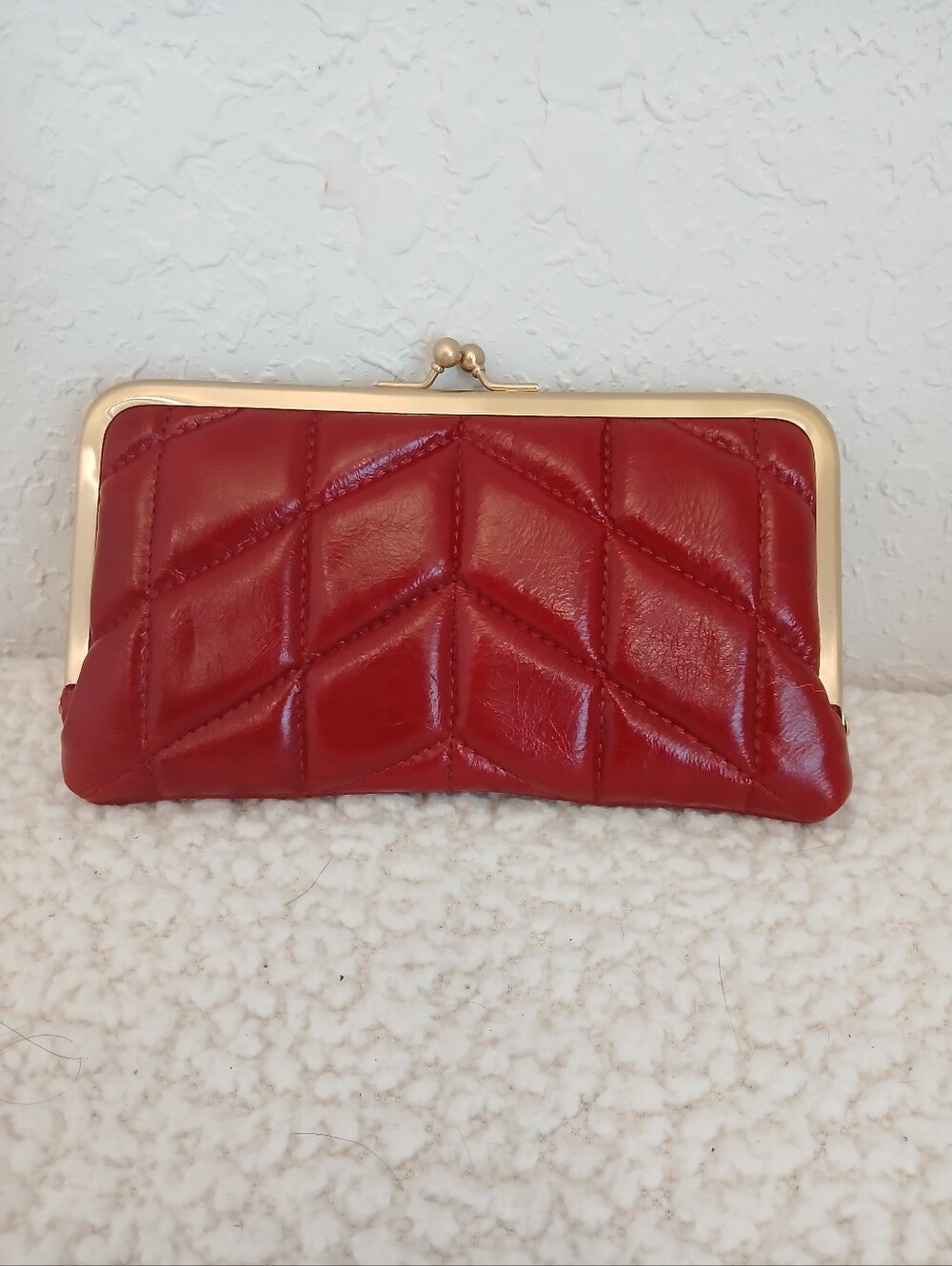 Patricia Nash Berry  Red Quilted Frame Clutch Wallet NWOT
